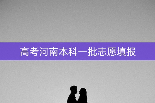 高考河南本科一批志愿填报