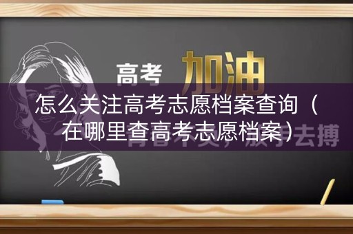 怎么关注高考志愿档案查询（在哪里查高考志愿档案）