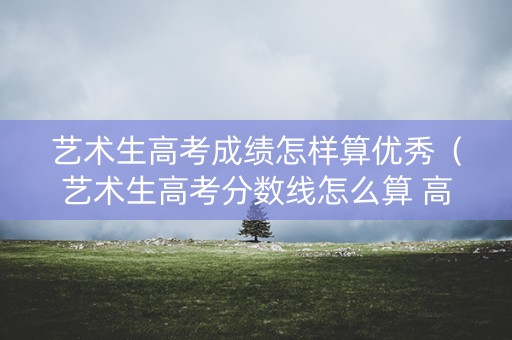 艺术生高考成绩怎样算优秀（艺术生高考分数线怎么算 高考成绩）