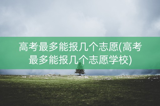 高考最多能报几个志愿(高考最多能报几个志愿学校)