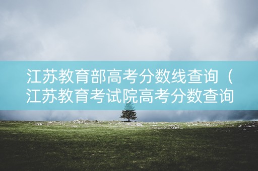 江苏教育部高考分数线查询（江苏教育考试院高考分数查询）