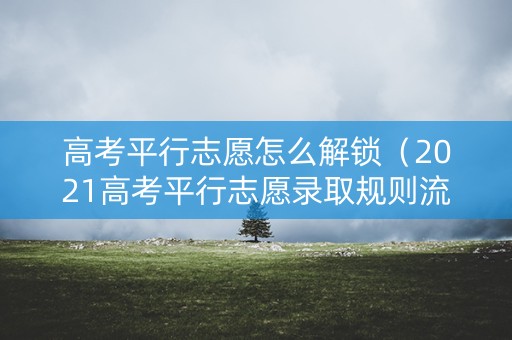 高考平行志愿怎么解锁（2021高考平行志愿录取规则流程）