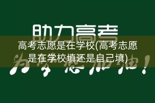 高考志愿是在学校(高考志愿是在学校填还是自己填)