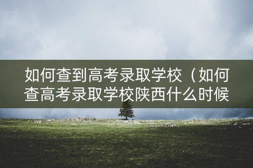 如何查到高考录取学校（如何查高考录取学校陕西什么时候）