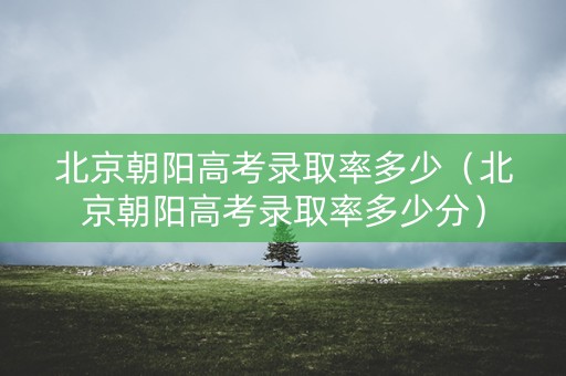 北京朝阳高考录取率多少（北京朝阳高考录取率多少分）