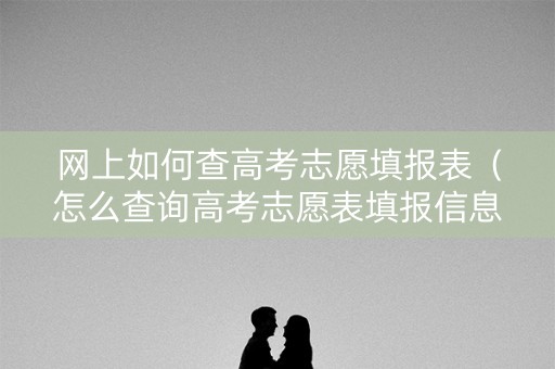 网上如何查高考志愿填报表（怎么查询高考志愿表填报信息）