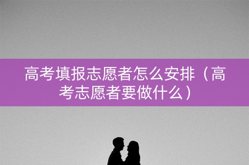 高考填报志愿者怎么安排（高考志愿者要做什么）