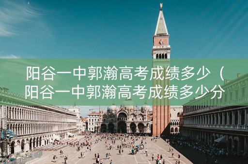 阳谷一中郭瀚高考成绩多少（阳谷一中郭瀚高考成绩多少分）