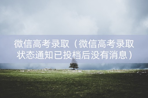 微信高考录取(微信高考录取状态通知已投档后没有消息) 微信高考录取(微信高考录取状态通知已投档后没有消息)