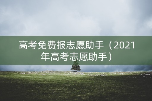 高考免费报志愿助手（2021年高考志愿助手）