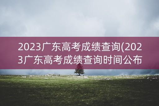 2023广东高考成绩查询(2023广东高考成绩查询时间公布)
