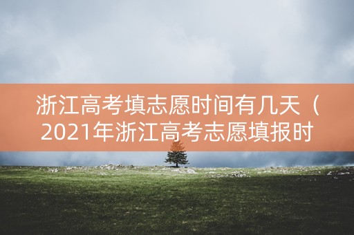 浙江高考填志愿时间有几天(2021年浙江高考志愿填报时间及填报指南) 浙江高考填志愿时间有几天(2021年浙江高考志愿填报时间及填报指南)