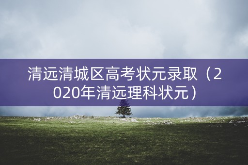 清远清城区高考状元录取(2020年清远理科状元) 清远清城区高考状元录取(2020年清远理科状元)