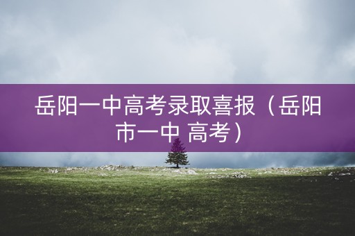 岳阳一中高考录取喜报（岳阳市一中 高考）