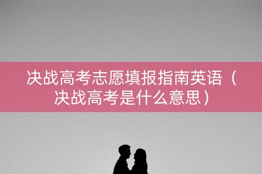 决战高考志愿填报指南英语（决战高考是什么意思）
