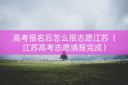 高考报名后怎么报志愿江苏（江苏高考志愿填报完成）
