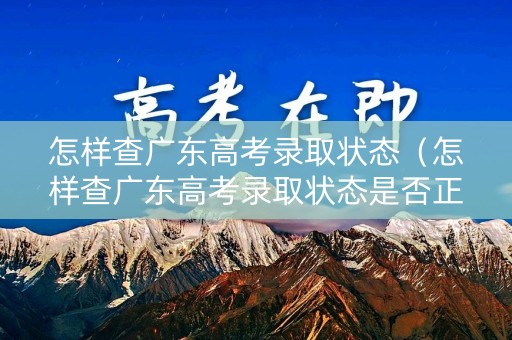 怎样查广东高考录取状态(怎样查广东高考录取状态是否正常) 怎样查广东高考录取状态(怎样查广东高考录取状态是否正常)