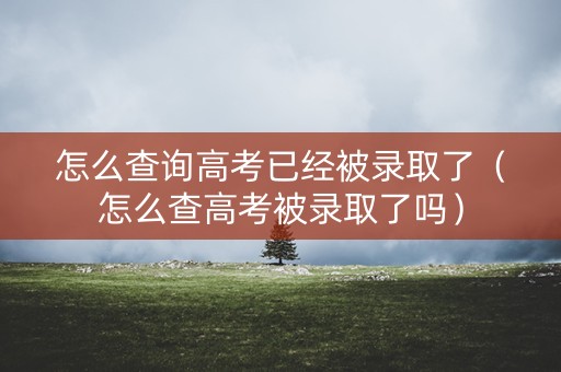 怎么查询高考已经被录取了(怎么查高考被录取了吗) 怎么查询高考已经被录取了(怎么查高考被录取了吗)