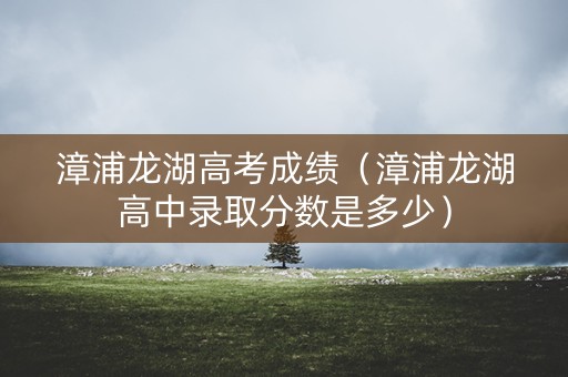 漳浦龙湖高考成绩（漳浦龙湖高中录取分数是多少）