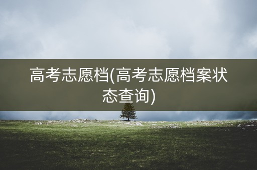 高考志愿档(高考志愿档案状态查询) 高考志愿档(高考志愿档案状态查询)
