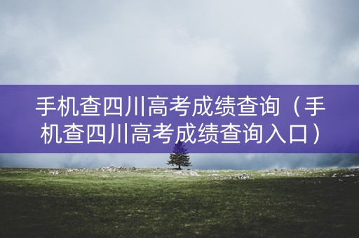 手机查四川高考成绩查询（手机查四川高考成绩查询入口）