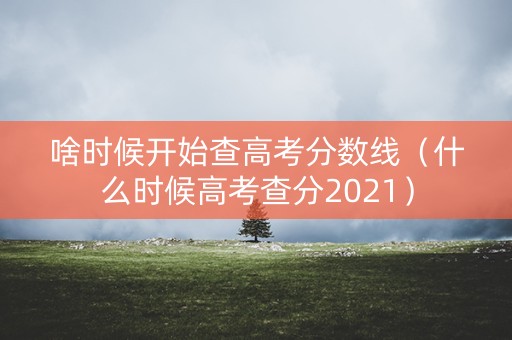 啥时候开始查高考分数线（什么时候高考查分2021）