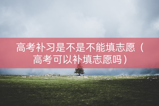 高考补习是不是不能填志愿（高考可以补填志愿吗）