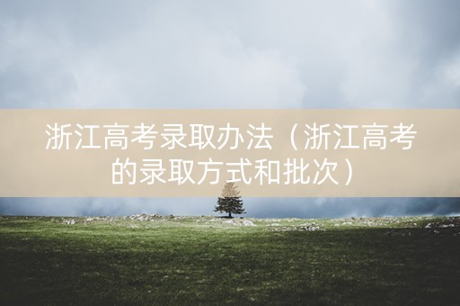 浙江高考录取办法(浙江高考的录取方式和批次) 浙江高考录取办法(浙江高考的录取方式和批次)