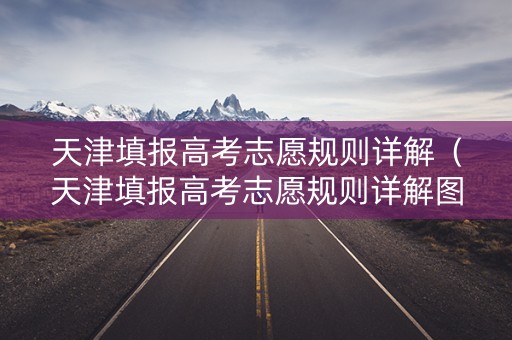 天津填报高考志愿规则详解（天津填报高考志愿规则详解图）