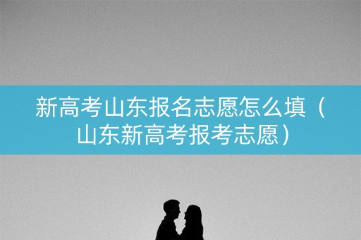 新高考山东报名志愿怎么填(山东新高考报考志愿) 新高考山东报名志愿怎么填(山东新高考报考志愿)