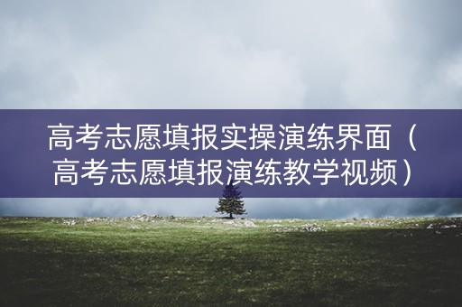 高考志愿填报实操演练界面(高考志愿填报演练教学视频) 高考志愿填报实操演练界面(高考志愿填报演练教学视频)