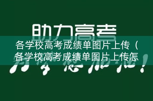 各学校高考成绩单图片上传（各学校高考成绩单图片上传怎么弄）