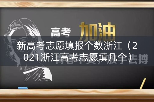 新高考志愿填报个数浙江（2021浙江高考志愿填几个）