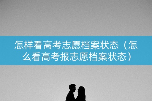 怎样看高考志愿档案状态（怎么看高考报志愿档案状态）