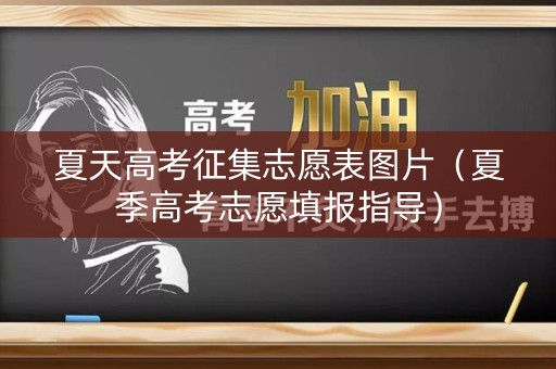 夏天高考征集志愿表图片（夏季高考志愿填报指导）