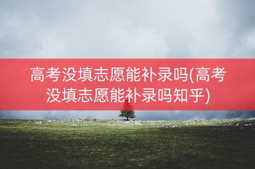 高考没填志愿能补录吗(高考没填志愿能补录吗知乎) 高考没填志愿能补录吗(高考没填志愿能补录吗知乎)