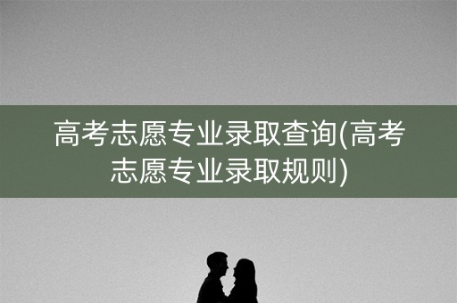 高考志愿专业录取查询(高考志愿专业录取规则)