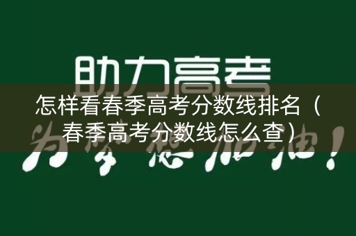 怎样看春季高考分数线排名（春季高考分数线怎么查）