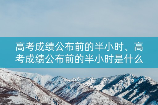 高考成绩公布前的半小时、高考成绩公布前的半小时是什么