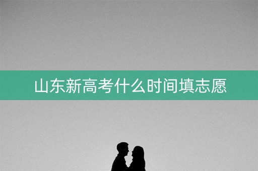 山东新高考什么时间填志愿