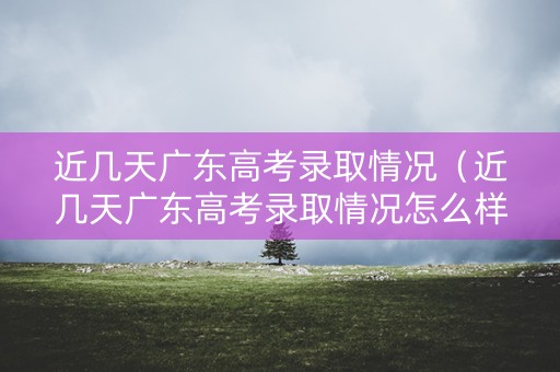 近几天广东高考录取情况(近几天广东高考录取情况怎么样) 近几天广东高考录取情况(近几天广东高考录取情况怎么样)