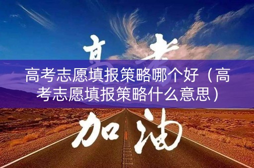 高考志愿填报策略哪个好(高考志愿填报策略什么意思) 高考志愿填报策略哪个好(高考志愿填报策略什么意思)