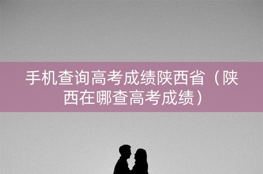 手机查询高考成绩陕西省（陕西在哪查高考成绩）