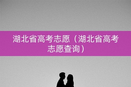 湖北省高考志愿（湖北省高考志愿查询）
