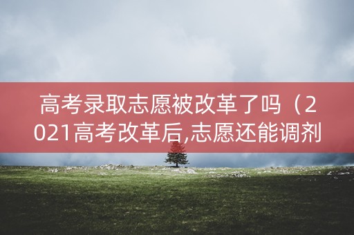 高考录取志愿被改革了吗（2021高考改革后,志愿还能调剂吗）
