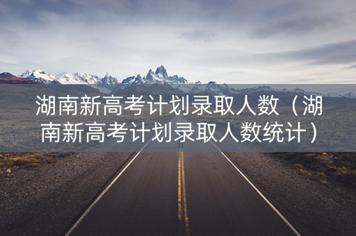 湖南新高考计划录取人数（湖南新高考计划录取人数统计）