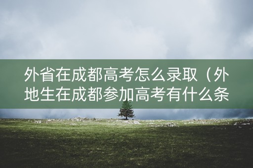 外省在成都高考怎么录取（外地生在成都参加高考有什么条件）