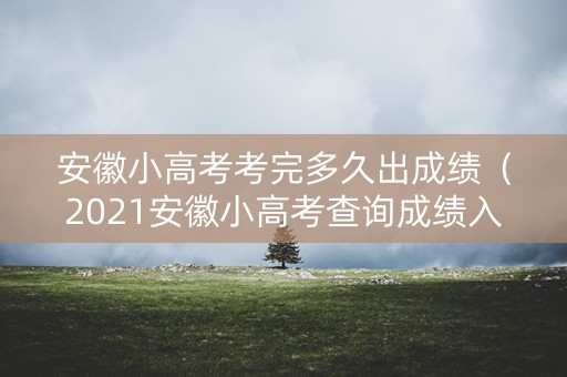 安徽小高考考完多久出成绩(2021安徽小高考查询成绩入口) 安徽小高考考完多久出成绩(2021安徽小高考查询成绩入口)