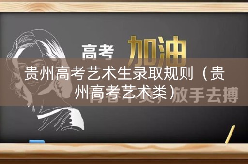 贵州高考艺术生录取规则（贵州高考艺术类）