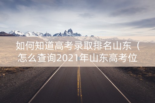 如何知道高考录取排名山东（怎么查询2021年山东高考位次）